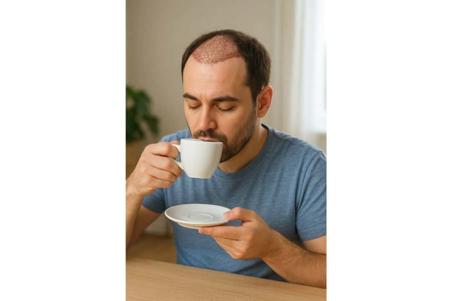 خوردن چای بعد از کاشت مو